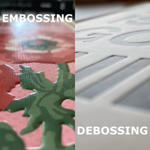 voorbeeld embossing en debossing